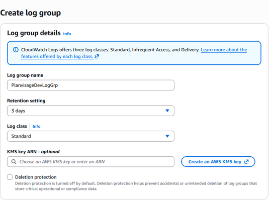 HowtoCreateandConfigureAWSCloudWatchLogtarget - Planvisage