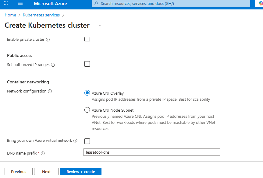 Azure Kubernetes